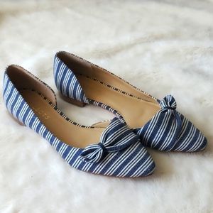 Talbots Edison Stripe Pleated Classic D'Orsay Flat